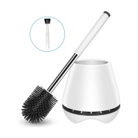 Toilet Bowl Brush Toilet Brush and Holder Set with Silicone Bristles Bathroom Cleaning Bowl Brush Kit with Tweezers Sturdy Clean