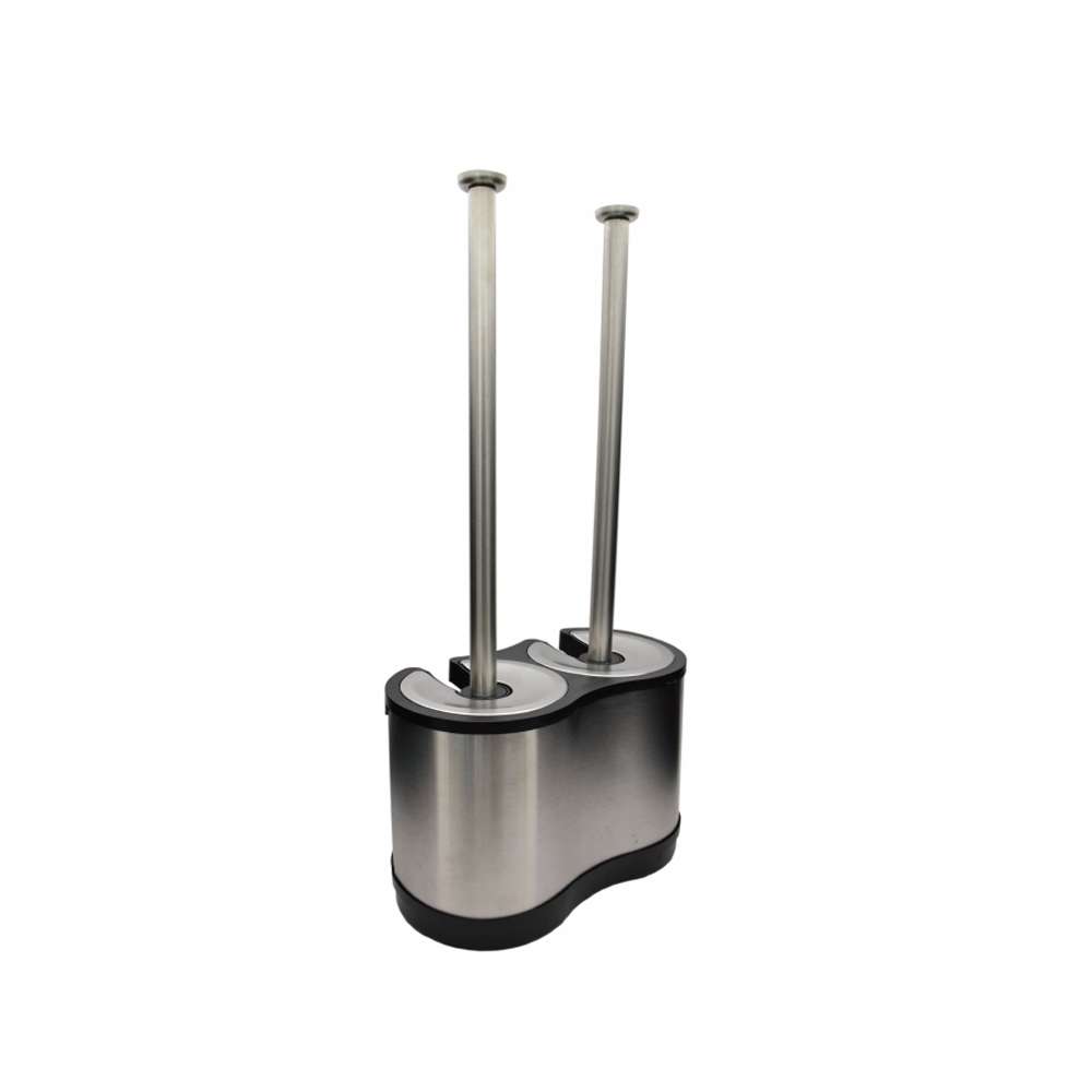 Modern Design Stainless Steel Cleaning Bathroom Toilet Brush Set with Toilet Plunger and Holder