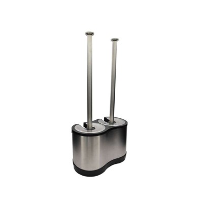 Modern Design Stainless Steel Cleaning Bathroom Toilet Brush Set with Toilet Plunger and Holder